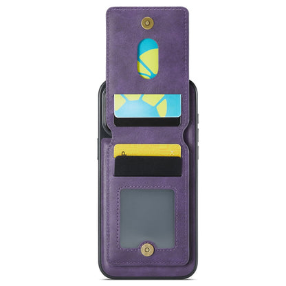 MAGKING K1 Series For iPhone 14 Pro Magnetic Case PC+TPU+PU Phone Cover with Card Holder Kickstand