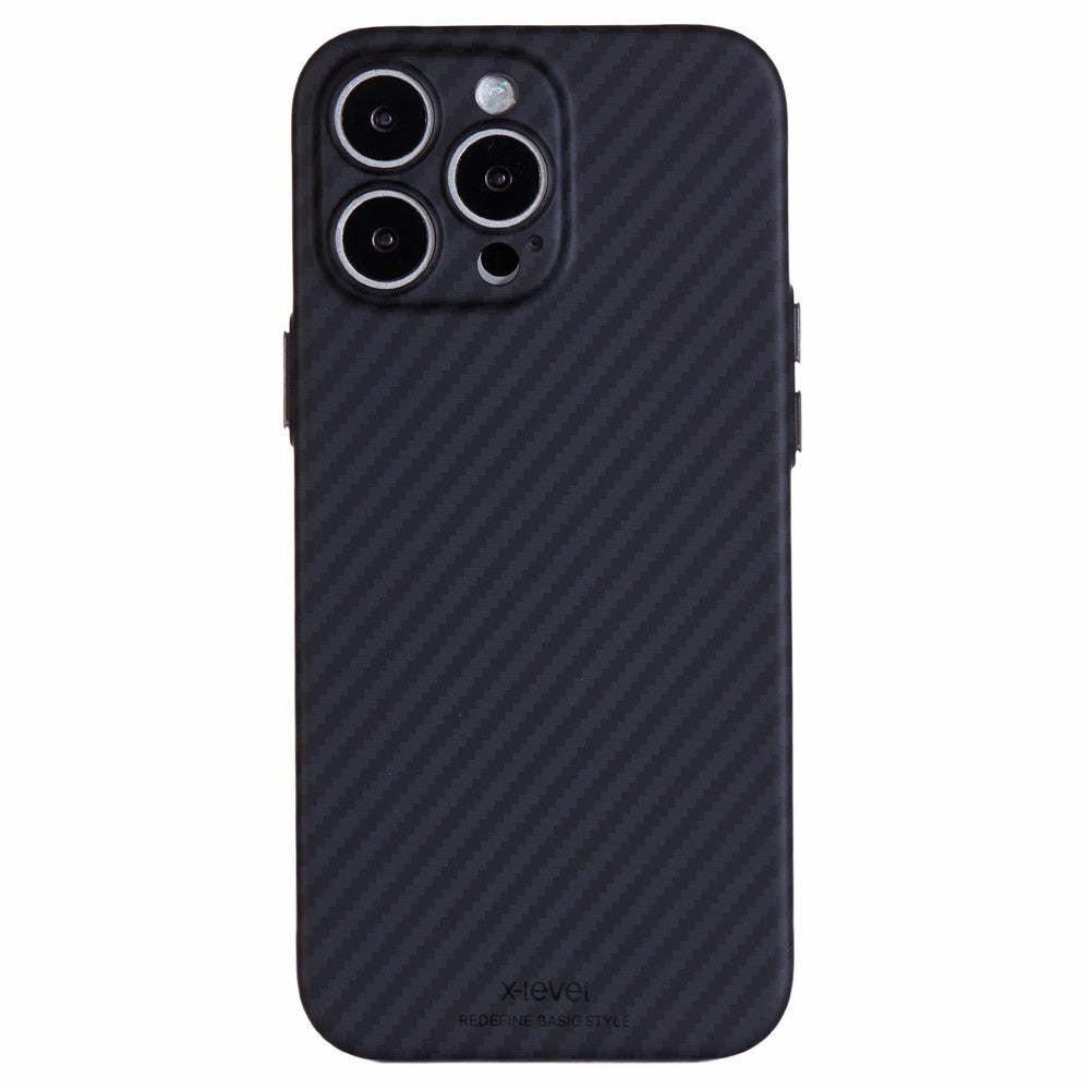 X-LEVEL For iPhone 16 Pro Magnetic Case Ultra-Thin PC Hard Phone Cover Carbon Fiber Texture