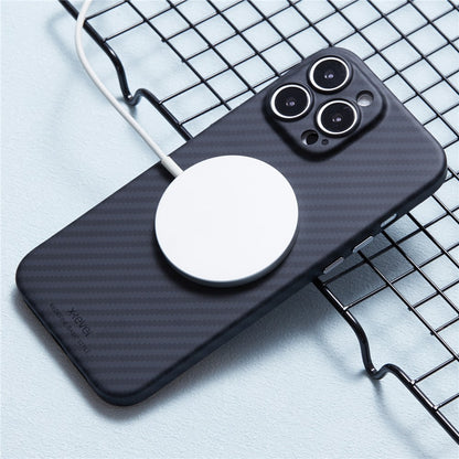 X-LEVEL For iPhone 16 Pro Magnetic Case Ultra-Thin PC Hard Phone Cover Carbon Fiber Texture