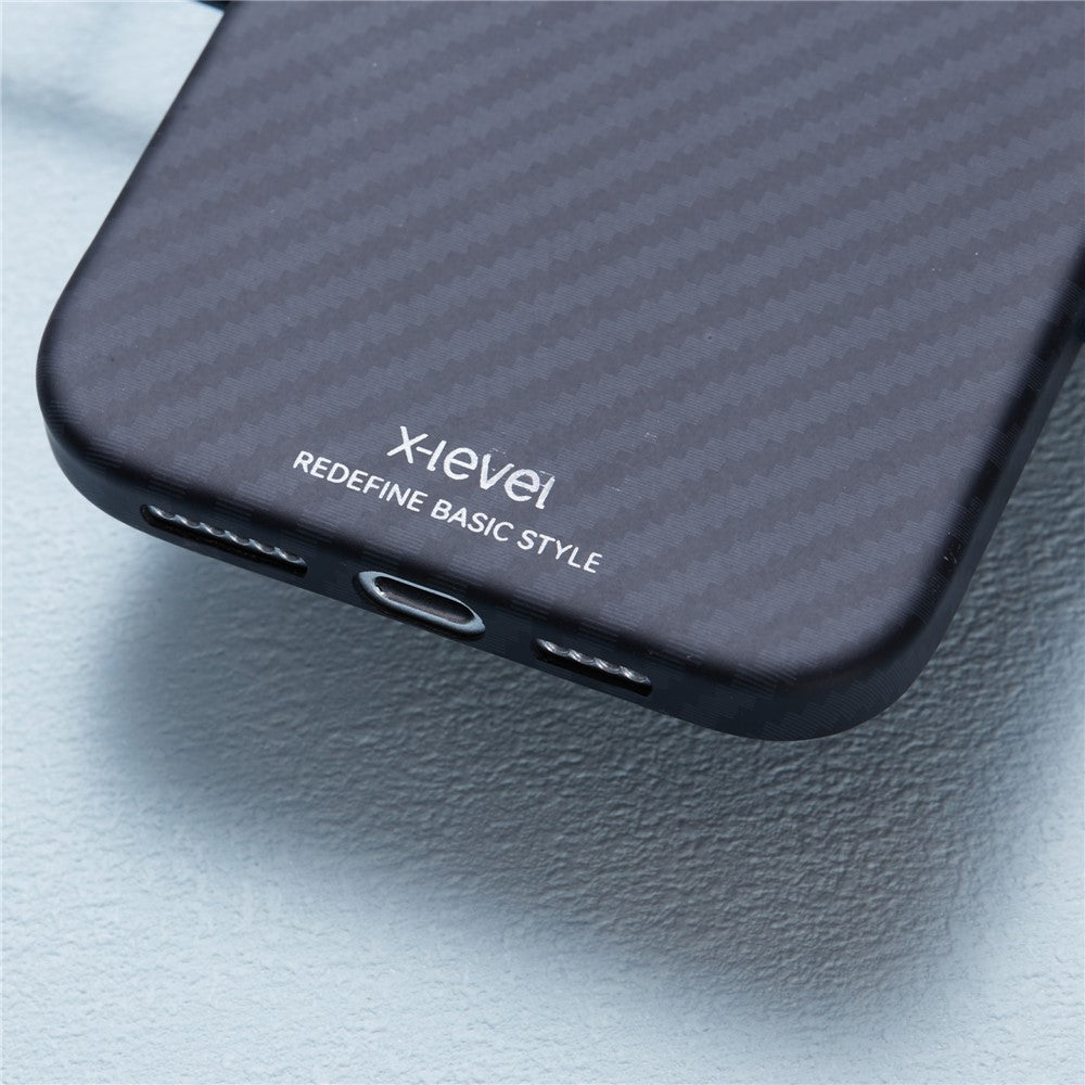 X-LEVEL For iPhone 16 Pro Magnetic Case Ultra-Thin PC Hard Phone Cover Carbon Fiber Texture