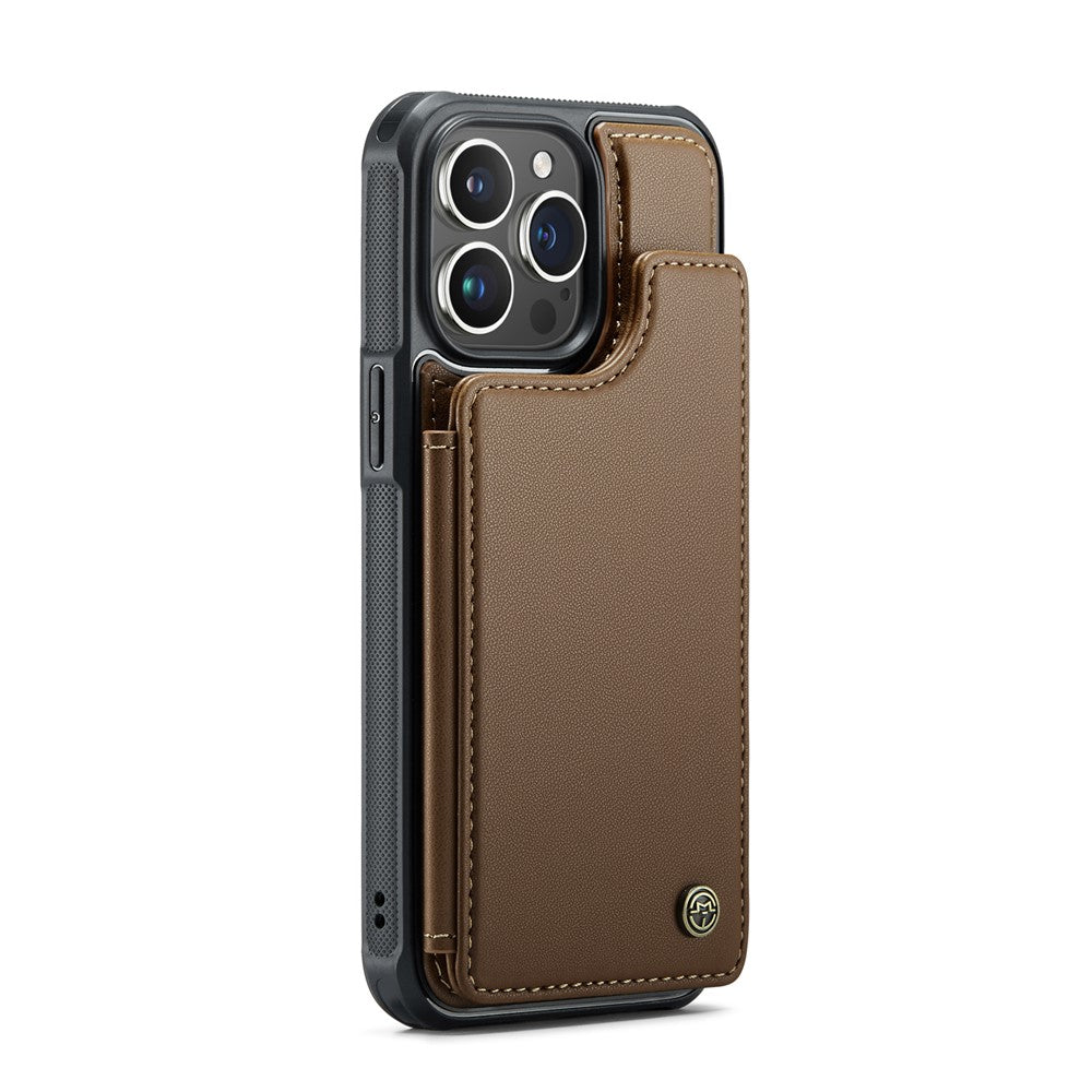 For iPhone 16 Pro Phone Case CASEME C22 Leather Back Cover with RFID Blocking Card Slots