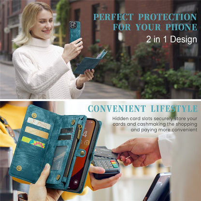 For iPhone 16 Pro Phone Cases CASEME 008 Leather Cover with Detachable Wallet and Strap
