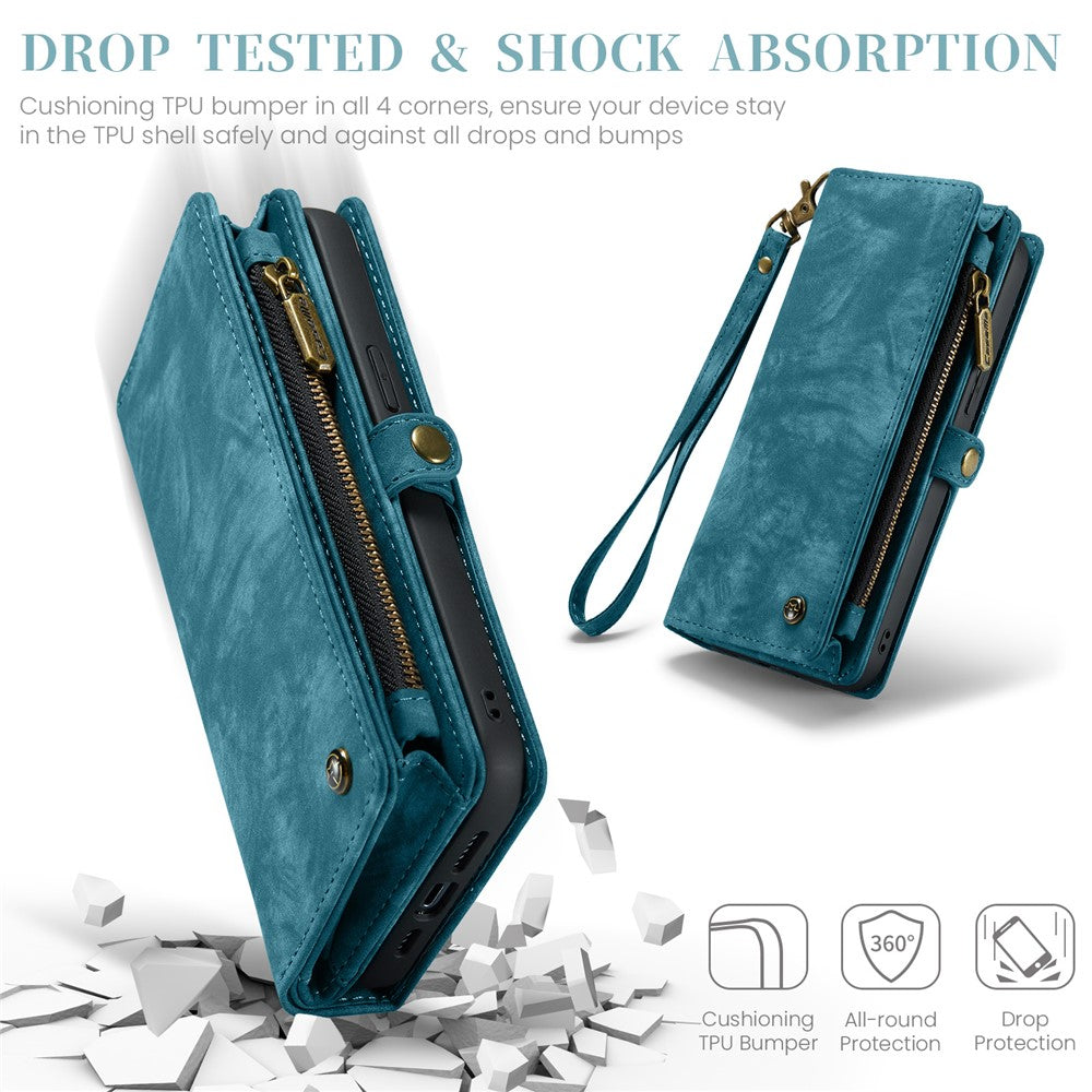 For iPhone 16 Pro Phone Cases CASEME 008 Leather Cover with Detachable Wallet and Strap