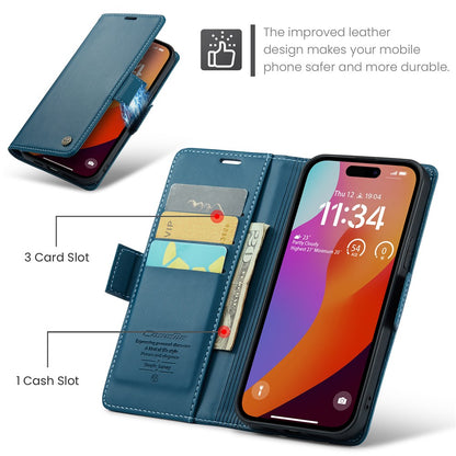 For iPhone 16 Pro Max Leather Case CASEME 023 RFID Blocking 3 Card Slot Mobile Cover