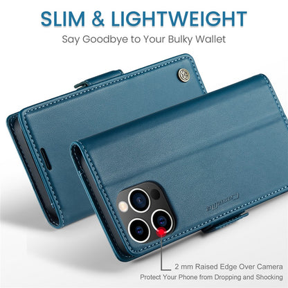 For iPhone 16 Pro Max Leather Case CASEME 023 RFID Blocking 3 Card Slot Mobile Cover