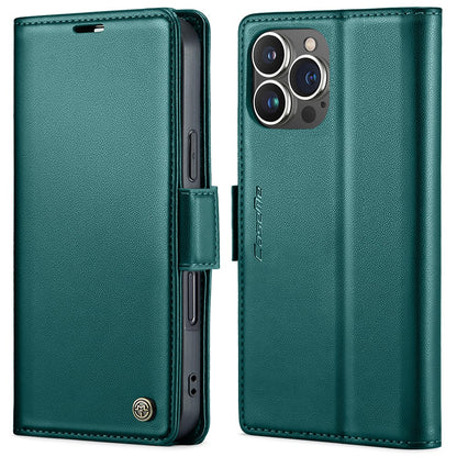 For iPhone 16 Pro Max Leather Case CASEME 023 RFID Blocking 3 Card Slot Mobile Cover