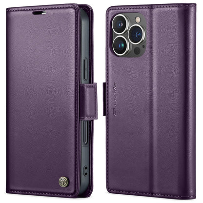For iPhone 16 Pro Max Leather Case CASEME 023 RFID Blocking 3 Card Slot Mobile Cover