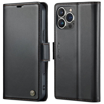 For iPhone 16 Pro Max Leather Case CASEME 023 RFID Blocking 3 Card Slot Mobile Cover