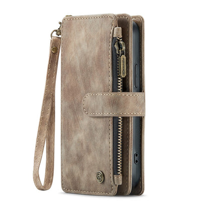 For iPhone 16 Pro Phone Cases with Strap CASEME C30 Zipper Multiple Card Holder PU Leather Cover