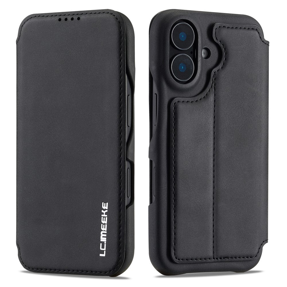 LC.IMEEKE For iPhone 16 Case Card Holder Stand Leather Phone Cover
