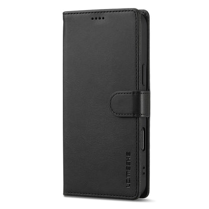 LC.IMEEKE For iPhone 16 Case Calf Texture PU Leather Stand Wallet Phone Cover