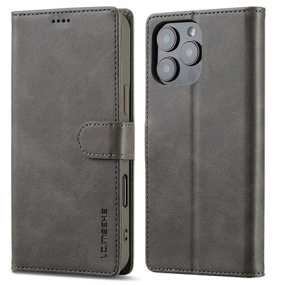LC.IMEEKE For iPhone 16 Pro Case Calf Texture PU Leather Stand Wallet Phone Cover