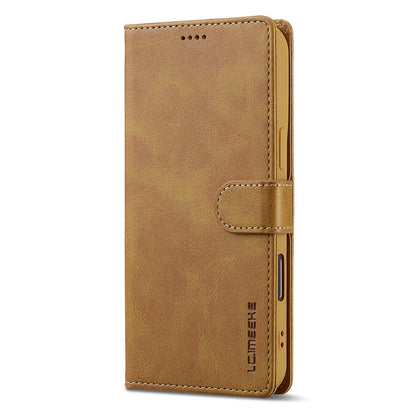 LC.IMEEKE For iPhone 16 Pro Max Case Calf Texture PU Leather Stand Wallet Phone Cover