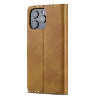 LC.IMEEKE For iPhone 16 Pro Max Case Calf Texture PU Leather Stand Wallet Phone Cover