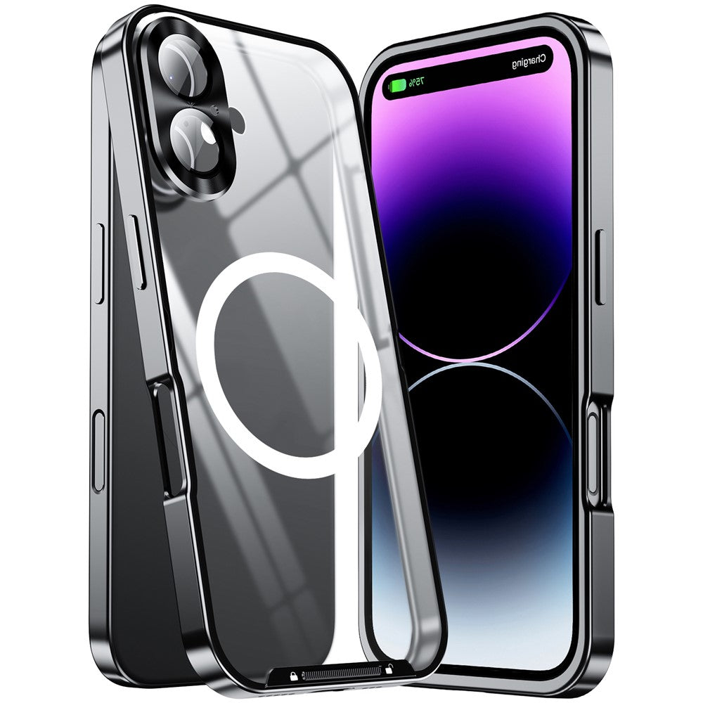 For iPhone 16 Case Compatible with MagSafe Metal Frame Matte Phone Cover