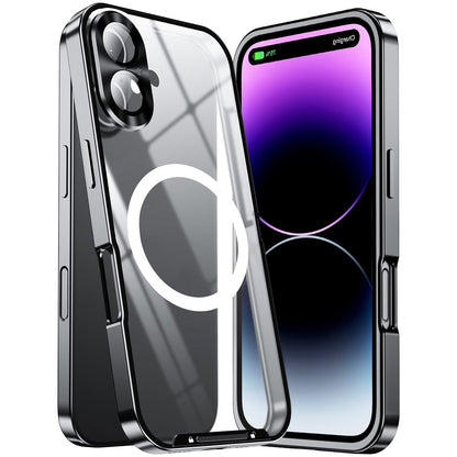 For iPhone 16 Case Compatible with MagSafe Metal Frame Matte Phone Cover
