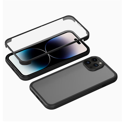 For iPhone 14 Pro Max Single-sided Protection Tempered Glass + TPU Phone Protective Case Anti-drop Shockproof Cover
