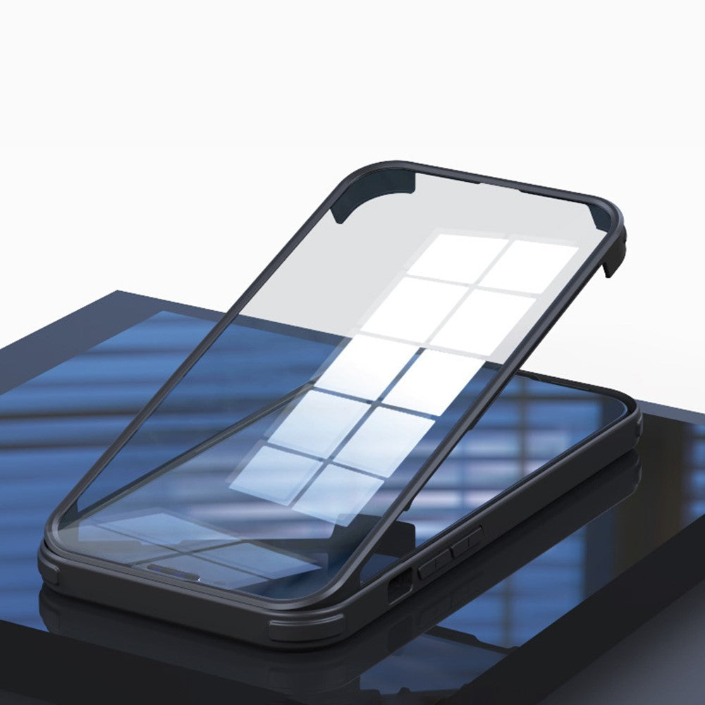 For iPhone 14 Pro Max Single-sided Protection Tempered Glass + TPU Phone Protective Case Anti-drop Shockproof Cover