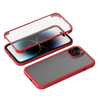 For iPhone 14 Pro Max Single-sided Protection Tempered Glass + TPU Phone Protective Case Anti-drop Shockproof Cover