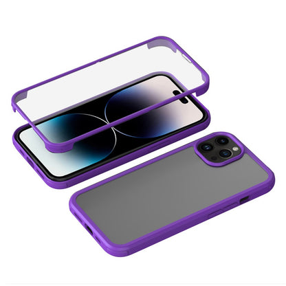 For iPhone 14 Pro Max Single-sided Protection Tempered Glass + TPU Phone Protective Case Anti-drop Shockproof Cover