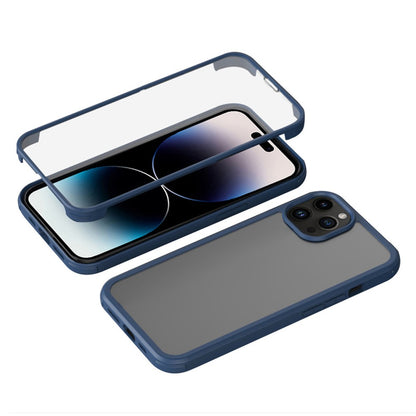 For iPhone 14 Pro Max Single-sided Protection Tempered Glass + TPU Phone Protective Case Anti-drop Shockproof Cover