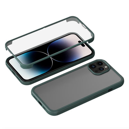 For iPhone 14 Pro Max Single-sided Protection Tempered Glass + TPU Phone Protective Case Anti-drop Shockproof Cover
