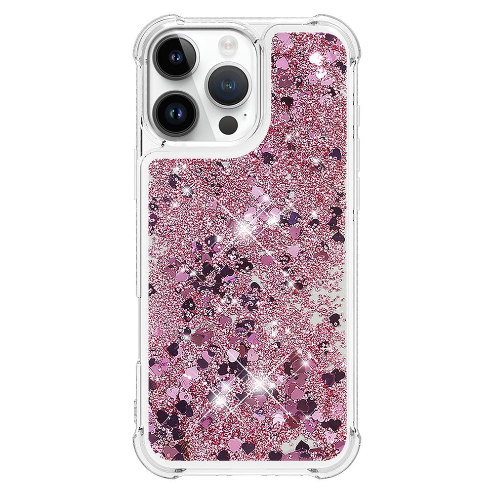 For iPhone 16 Pro Max TPU Case Glitter Quicksand Shockproof Phone Back Cover