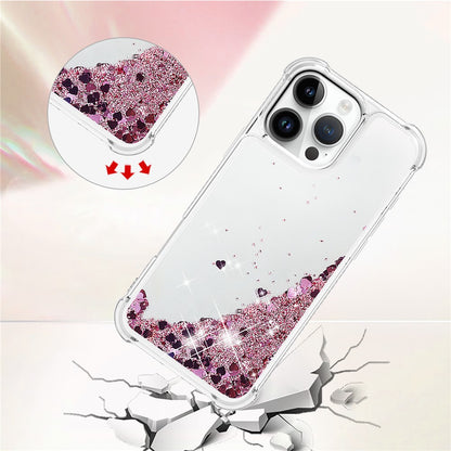 For iPhone 16 Pro Max TPU Case Glitter Quicksand Shockproof Phone Back Cover