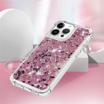 For iPhone 16 Pro Max TPU Case Glitter Quicksand Shockproof Phone Back Cover