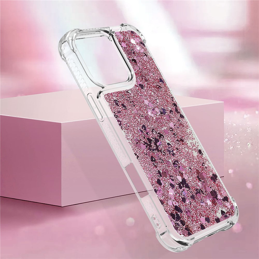 For iPhone 16 Pro Max TPU Case Glitter Quicksand Shockproof Phone Back Cover