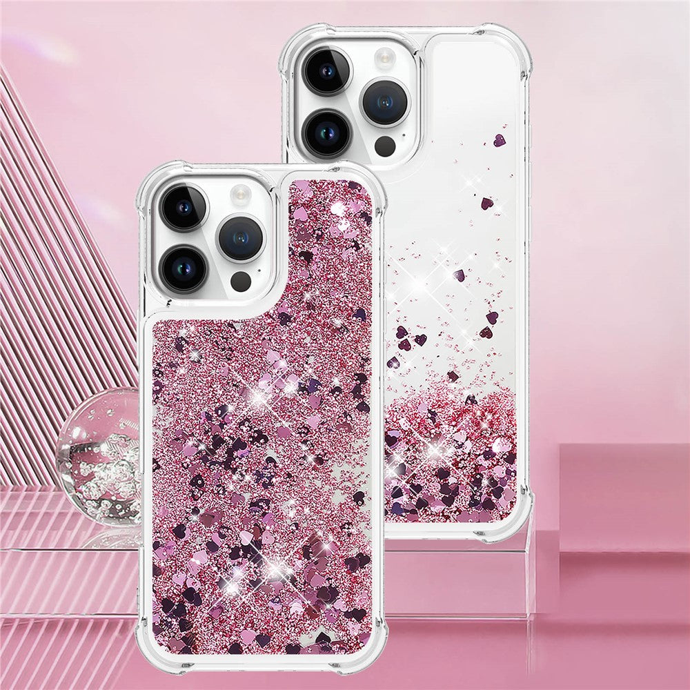 For iPhone 16 Pro Max TPU Case Glitter Quicksand Shockproof Phone Back Cover