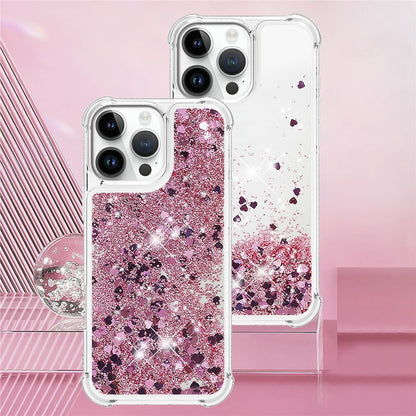 For iPhone 16 Pro Max TPU Case Glitter Quicksand Shockproof Phone Back Cover