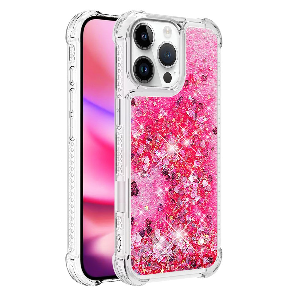 For iPhone 16 Pro Max TPU Case Glitter Quicksand Shockproof Phone Back Cover