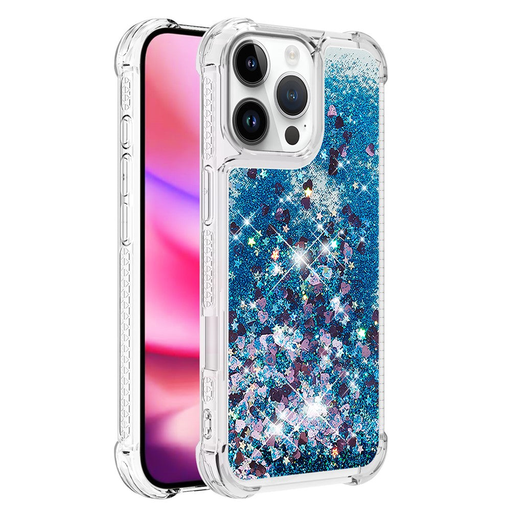 For iPhone 16 Pro Max TPU Case Glitter Quicksand Shockproof Phone Back Cover