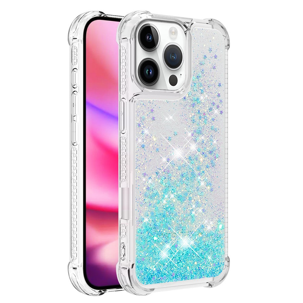 For iPhone 16 Pro Max TPU Case Glitter Quicksand Shockproof Phone Back Cover