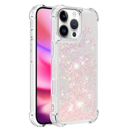 For iPhone 16 Pro Max TPU Case Glitter Quicksand Shockproof Phone Back Cover
