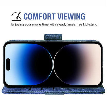 Mobile Phone Case Bag for iPhone 14 Pro Max, PU Leather Water-ink Painting Texture Rotating Card Slots Holder Stand Wallet Cover