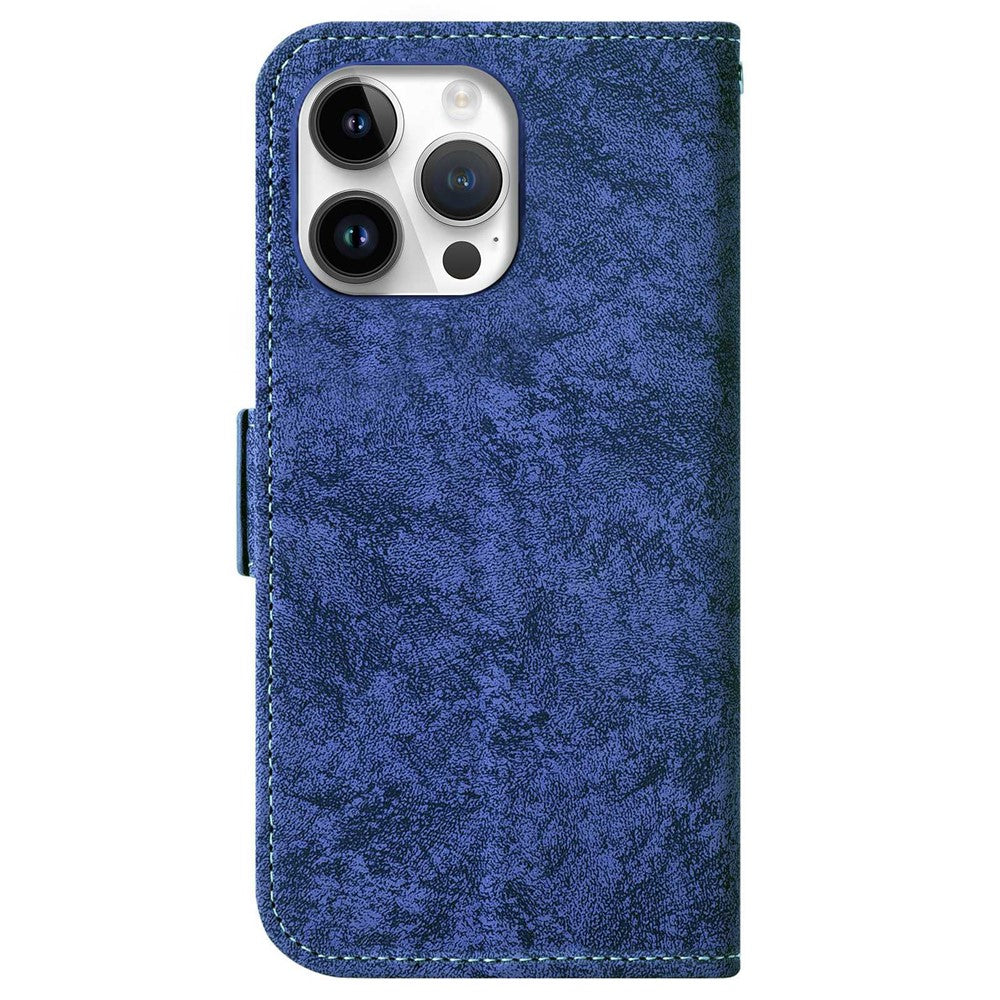 Mobile Phone Case Bag for iPhone 14 Pro Max, PU Leather Water-ink Painting Texture Rotating Card Slots Holder Stand Wallet Cover