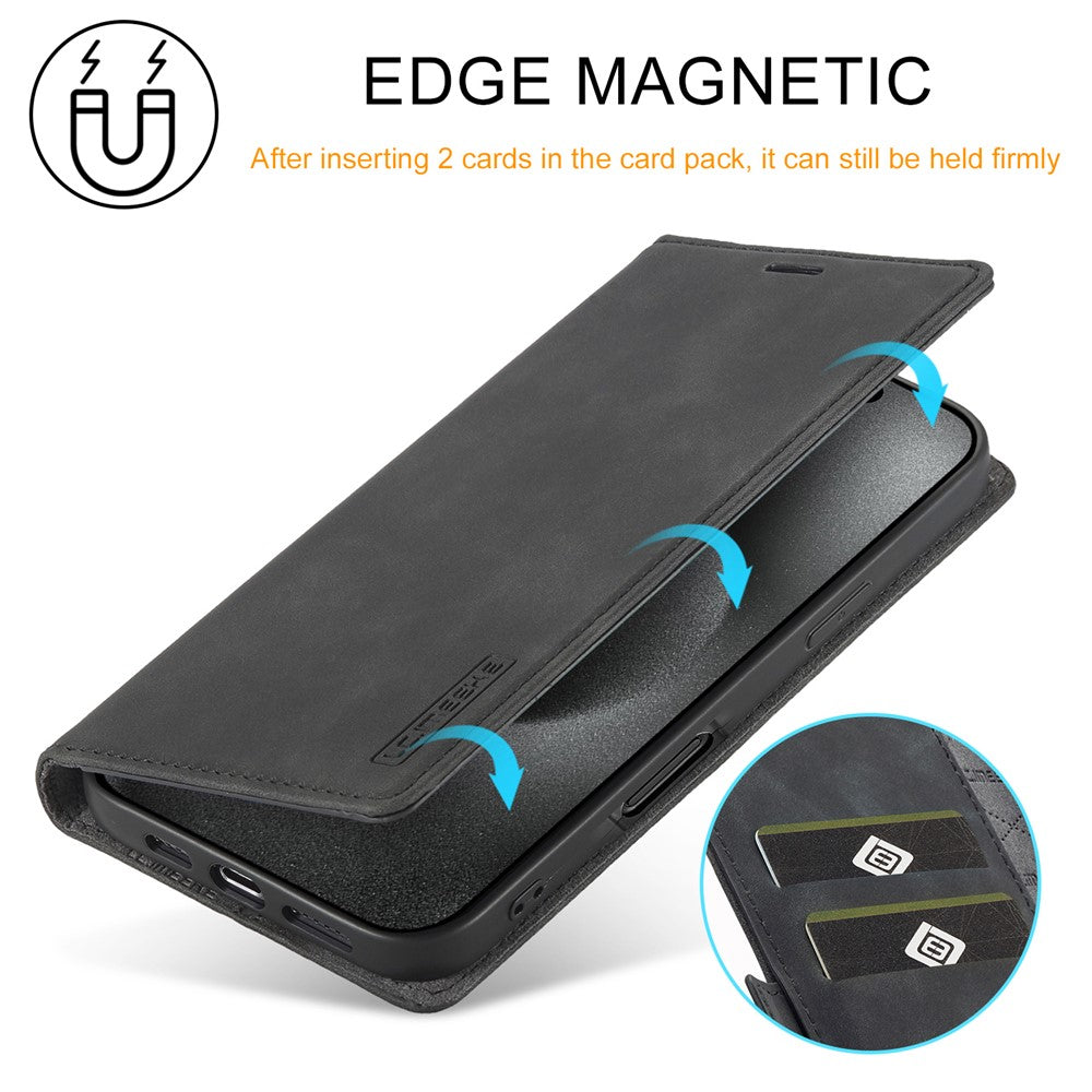 LC.IMEEKE For iPhone 16 Pro Max Case Wallet Microfiber Leather Phone Cover