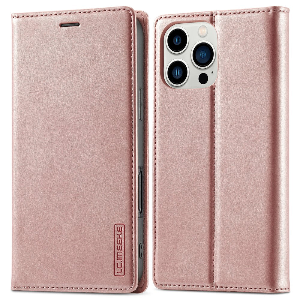 LC.IMEEKE For iPhone 16 Pro Max Case Wallet Microfiber Leather Phone Cover