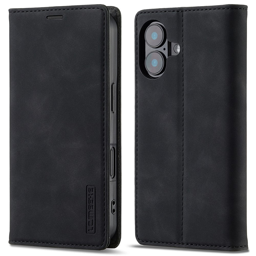 LC.IMEEKE For iPhone 16 Case Wallet Microfiber Leather Phone Cover