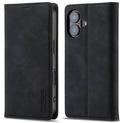 LC.IMEEKE For iPhone 16 Case Wallet Microfiber Leather Phone Cover