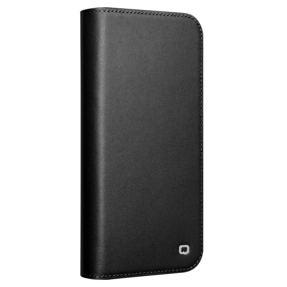 QIALINO For iPhone 16 Pro Max Stand Case Anti-Drop Genuine Cow Leather Wallet Phone Cover
