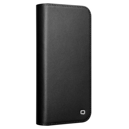 QIALINO For iPhone 16 Pro Max Stand Case Anti-Drop Genuine Cow Leather Wallet Phone Cover
