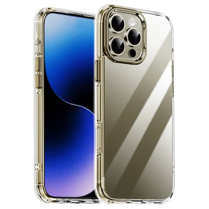 IPAKY For iPhone 16 Pro Max Clear Case Metal Lens Frame Shockproof TPU Phone Cover
