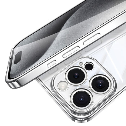 SULADA For iPhone 16 Pro Case Electroplating Ultra Clear Soft TPU Phone Cover with PU Wrist Strap