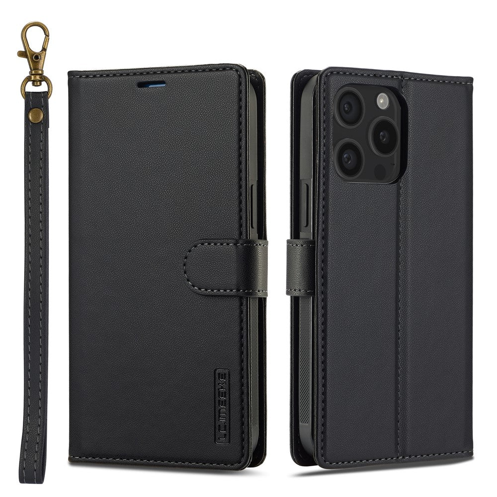 LC.IMEEKE L2 Series for iPhone 14 Pro Case PU Leather Wallet Detachable Magnetic Phone Cover