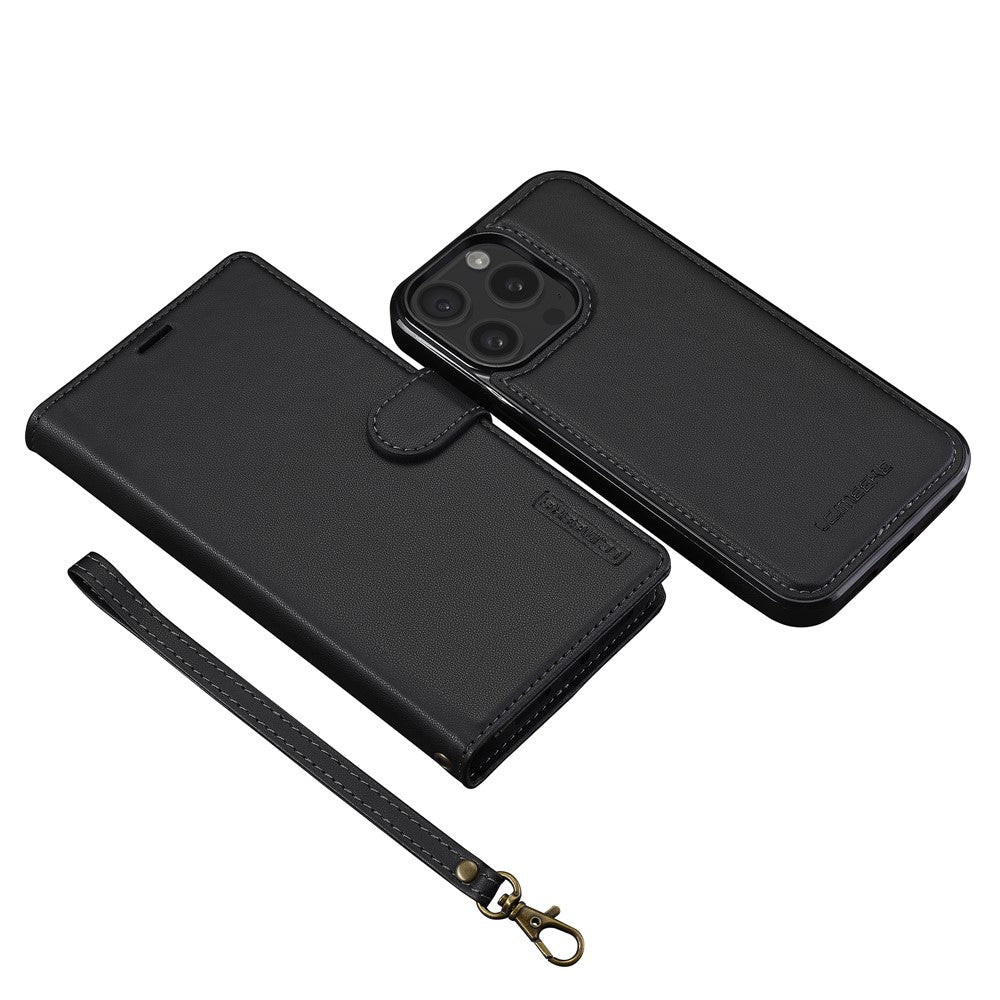 LC.IMEEKE L2 Series for iPhone 14 Pro Case PU Leather Wallet Detachable Magnetic Phone Cover