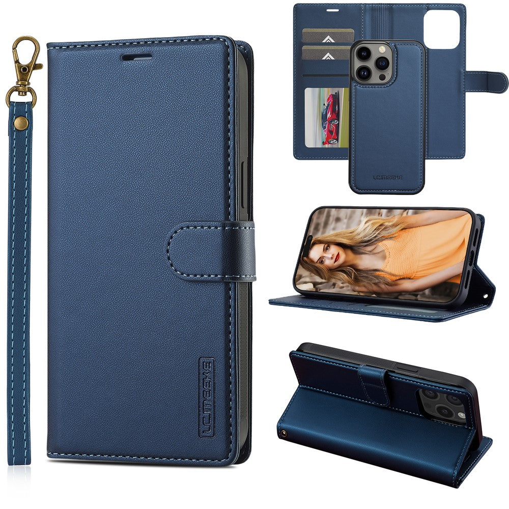 LC.IMEEKE L2 Series for iPhone 14 Pro Case PU Leather Wallet Detachable Magnetic Phone Cover