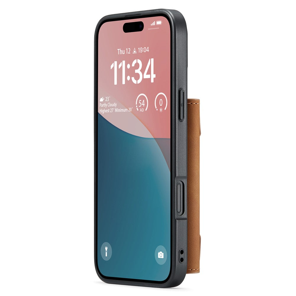 DG.MING M2 Series for iPhone 16 Case PU+PC+TPU Phone Cover Detachable Wallet